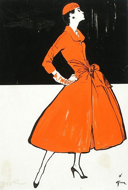 Rene Gruau Rene Gruau, Jacques Fath, Dior Collection, Fashion Illustration Vintage, Elsa Schiaparelli, Pierre Balmain, Fashion Art Illustration, Fashion Illustrator, Moda Vintage