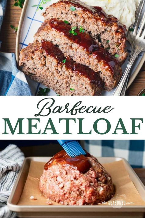 Barbecue Meatloaf, Bbq Meatloaf, Meatloaf Sandwich, Cheddar Cornbread, How To Cook Meatloaf, Honey Cornbread, The Seasoned Mom, With Mashed Potatoes, Bbq Sauce Recipe