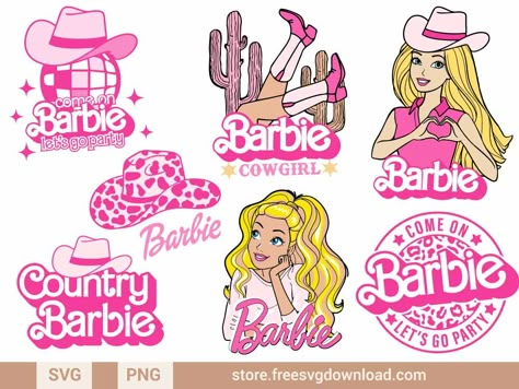 Cowgirl Barbie SVG Bundle (FSD-J59) - Store Free SVG Download Barbie Cowgirl Party, Barbie Head Logo, Cowboy Barbie, Barbie Cowboy, Barbie Svg, Cowgirl Barbie, Princess Logo, Barbie Cowgirl, Barbie Head