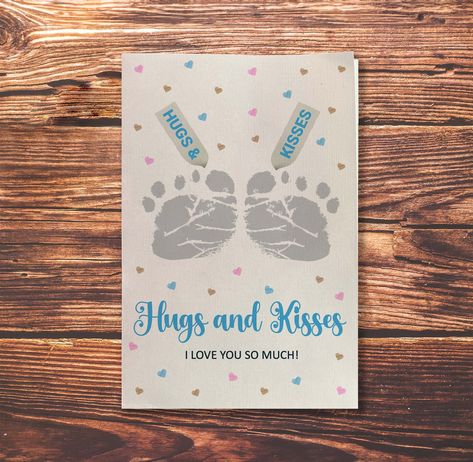 Baby Foot Print Valentines Day, Get Well Soon Footprint Card, Nicu Bereavement Crafts, Footprint Birthday Card Grandparents, Twin Footprint Crafts, Infant Hand And Footprint Art, Birthday Footprint Art, Footprint Printable