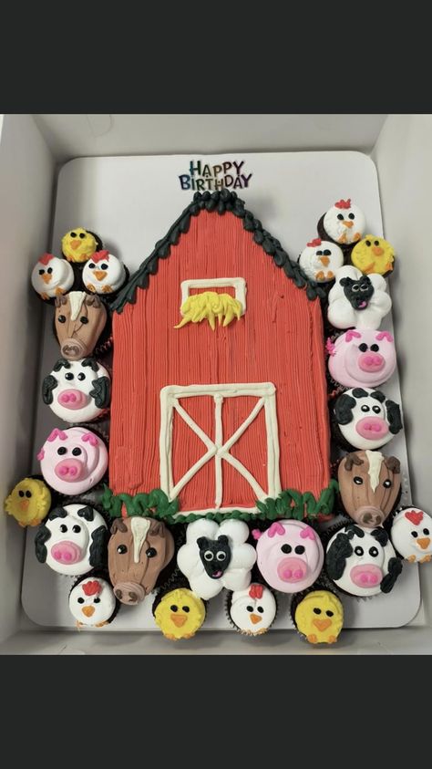 Farm Themed Smash Cake First Birthdays, Barn Cakes For Kids, Farm Smash Cake Boys, Old Macdonald Birthday Cake, Farm Cakes For Boys, Cow Birthday Cakes, Farm Animal Cakes For Kids, Barn Birthday Cake, Farm Smash Cake