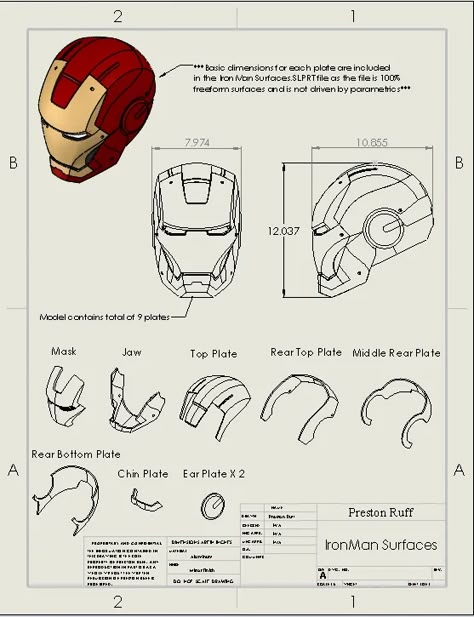 Full Metal Iron Man Helmet Project | GoEngineer Ironman Helmet Template, Ironman Blueprint, Iron Man Suit Blueprint, Iron Man Helmet Drawing, Iron Man Blueprints, Iron Man Helmet Template, Ironman Mask, Iron Man Design, Iron Man All Armors