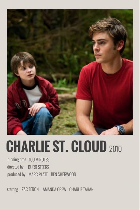 Old Comedy Movies, Charlie Tahan, Minimalistic Polaroid Poster, Charlie St Cloud, Best Chick Flicks, Rainy Day Movies, Amanda Crew, Romcom Movies, Indie Movie Posters