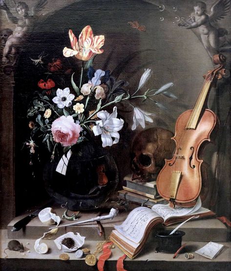 B Jacob Marrel. 1613-1681. Utrecht et Francfort sur le Main.  Nature morte. vanité.  Still Life. Vanity. Karlsruhe. Vanitas Still Life, Vanitas Paintings, Paul Verlaine, Dutch Golden Age, Still Life Flowers, National Portrait Gallery, A Level Art, Still Life Art, Memento Mori