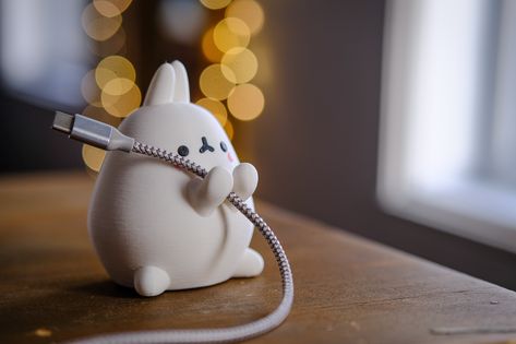 Fat Bunny, Desk Buddy, Samsung Charger, Charger Holder, Funny Bunny, Cable Holder, Sticky Pads, Cord Organization, Funny Bunnies