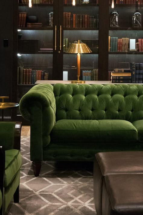 Chesterfield Sofas, Armchairs, Sectionals, Sleepers | Leather, Fabric, Linen | Made in USA | Higgins from Roger + Chris Capitone Sofa, Green Chesterfield Sofa, Green Fabric Sofa, Chesterfield Sofa Living Room, Green Sofas, Chesterfield Couch, Moody Office, Velvet Sofa Living Room, Velvet Sofas