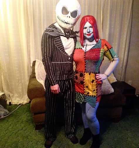 Jack and Sally homemade costumes for The Nightmare Before Christmas Sally Costume, Madeleine Mcgraw, Jack And Sally, Halloween Costumes, Halloween, Madeleine