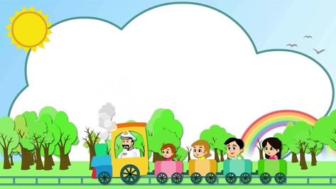 Cartoon Background Video, Cartoon Train, Colorful Borders Design, Train Video, Yellow Wildflowers, Vector Art Design, Beautiful Art Pictures, Motion Video, Kids Cartoon