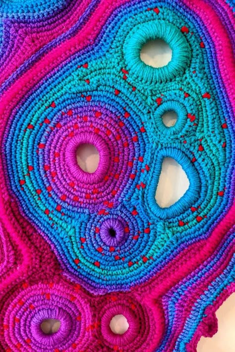 Free Form Crochet Art, Freeform Crochet Stitches, Free Form Crochet Blanket, Abstract Crochet Patterns, Crochet Geode, Free Form Crochet Patterns Tutorials, Experimental Crochet, Crochet Freeform Pattern, Crochet Freeform Tutorial