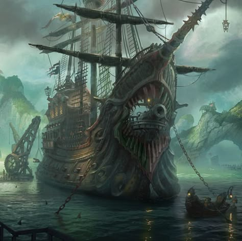 Photoshop Wallpaper, Ghosts Of Saltmarsh, Fantasy Ship, Pirate Ship Art, Pirate Stuff, Old Sailing Ships, Dungeons And Dragons Classes, Sea Of Thieves, Pirate Art