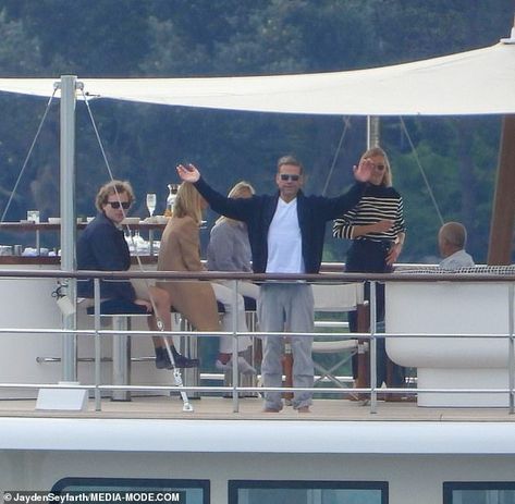 Lachlan Murdoch and wife Sarah enjoy lunch on their $30million yacht | Daily Mail Online Lachlan Murdoch, Sarah Murdoch, The Vessel, Sydney Harbour, 2024 Vision, Family And Friends, Old Money, Daily Mail, Sydney