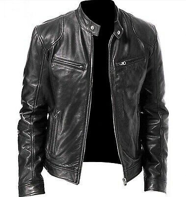 21fe5b8ba755eeaece7a450849876228desc52028438ri Vintage Racing Jacket, Faux Leather Jacket Men, Black Biker Jacket, Biker Look, Vintage Cafe Racer, Cafe Racer Style, Pu Jacket, Faux Leather Biker Jacket, Racing Jacket