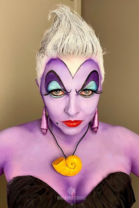 Woman body painted purple like Ursula from The Little Mermaid. Starbucks Costume, Comic Makeup, Mom Costumes, Baba Jaga, Amazon List, Mehron Makeup, 2024 Halloween, Makeup Supplies, Matte Lip Cream