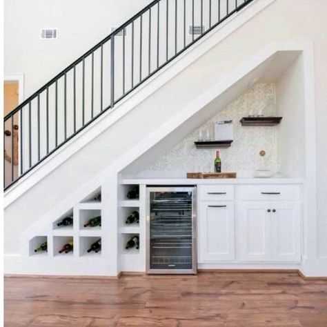 Under Stairs Design Ideas Wet Bar Bar Under Stairs, Under Stairs Nook, Space Under Stairs, Stair Nook, ت�حت الدرج, Storage Stairs, درج السلم, Stairs Ideas, Staircase Storage