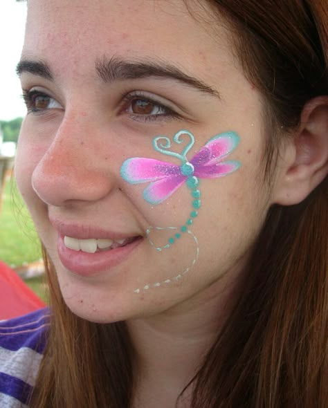 Dragonfly face paint design Dragonfly Face Paint, Cheek Painting, Art Face Painting, Face Painting Supplies, Painting Ideas For Kids, Face Painting Ideas, Cheek Art, Power Of Knowledge, Girl Face Painting