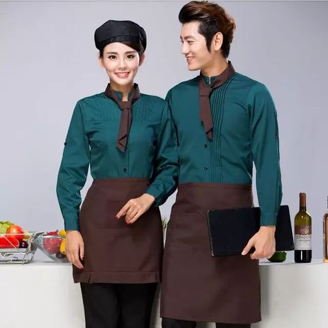 Online Shop Coffee House Server Long Sleeve Work Shirt+Apron+Tie Sets Women and Men Hotel Cafeteria Uniform Cheap Hotpot Waiter Clothing | Aliexpress Mobile Waiter Uniform Design Restaurants, Waiter Outfit Restaurants, Bakery Uniform, Hotel Cafeteria, Waiter Outfit, Business Attire Dress, Restaurant Uniform, Shirt Apron, Long Sleeve Work Shirt