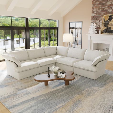 White sectional sofa