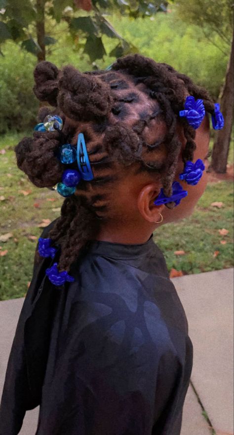 Lil Girl Loc Styles, Toddler Locs Girl, Kids Locs Styles Girls Short, Loc Styles For Girls Kids, Kids Dreadlocks Styles, Kids With Locs, Loc Hairstyles For Kids, Kids Loc Styles, Kids Locs Styles Daughters