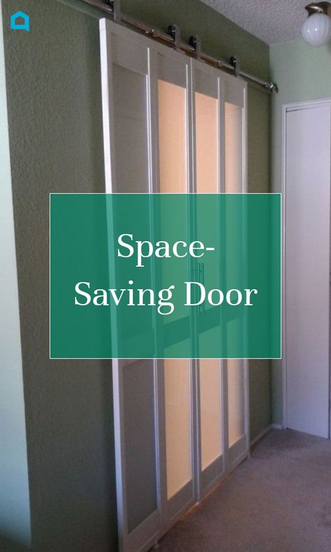 The "smallest room in the house" has that nickname for a reason. The door to mine swung inside to take up all the floor space.   I wasn't sure what I wanted to replace the swinging door with, so I scoured the internet for ideas. I found a set of bi-fold doors on Craigslist that I thought I could work with. My space even on the outside of the doorway was limited.   I wanted to get them to look like they weren't from the 70's. I started by tearing out the louvers, then screwing two panel… Collapsible Door Small Spaces, Interior Retractable Door, Make Shift Door Ideas, Temporary Door Ideas Room Dividers, According Door Ideas, Add A Door To A Wall, Creating A Door Small Spaces, Temporary Door Ideas Bedroom, Doors For Awkward Spaces