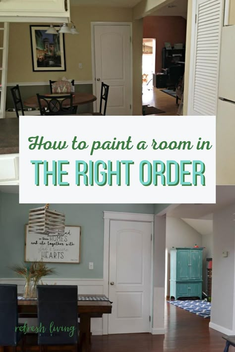 Painting Room Tips, Painting Rooms, House Painting Tips, Painting Baseboards, Ceiling Trim, Paint Your House, House Paint Interior, Interior Wall Paint, Room Tips