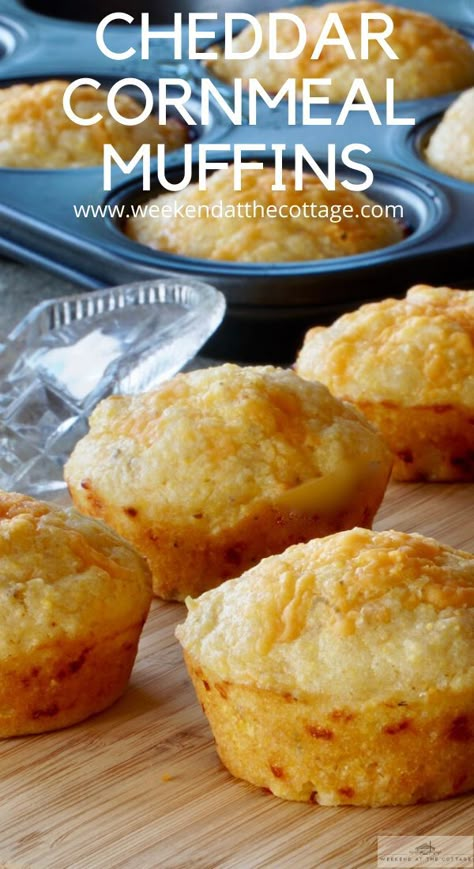 Savory Cornbread Muffins, Savoury Muffins Recipes, Corn Meal Muffins, Lunch Muffins, Cheddar Cornbread Muffins, Corn Bread Muffins, Cornbread Muffin, Cheddar Muffins, Cornmeal Recipes