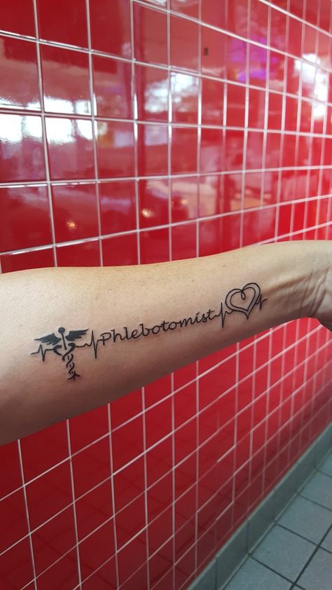 Phlebotomy Tattoo Ideas, Phlebotomist Tattoo, Phlebotomy Tattoo, Eyebrow Tattoo Removal, Beach Tattoos, Strong Tattoos, Medical Tattoo, Nurse Tattoo, Ring Finger Tattoos