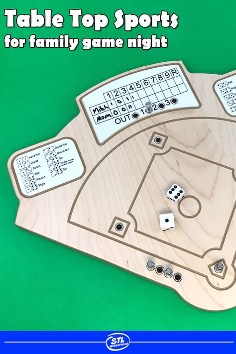 Baseball Board Game, Family Game Night Basket, Soccer And Basketball, Kids Game Night, Best Family Board Games, Family Boards, Family Board, Family Board Games, Wooden Games