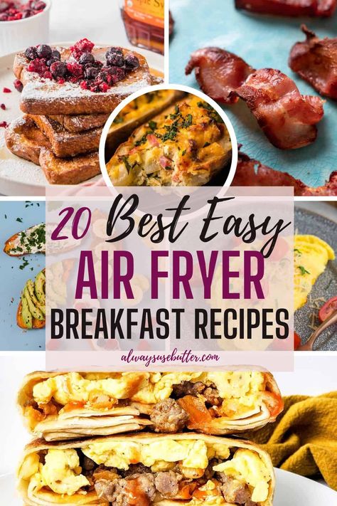 Find the best air fryer breakfast recipes to try, whether you're new to the air fryer or have used it for years. From eggs and French toast to bacon and potatoes, there is something here for every taste. Air Fryer Breakfast Potatoes, Baked Blueberry Oatmeal, Airfryer Breakfast, Recipes Airfryer, Air Fryer Breakfast Recipes, Banana Protein Pancakes, Air Fryer Recipes Breakfast, Food Air Fryer, Air Fryer Food