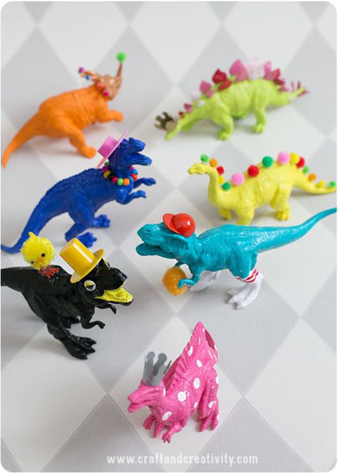 Kids Craft Projects for When You've Hit Your Limit - Soap Deli News Dino Crafts, Plastic Animal Crafts, Dino Craft, Ceramic Projects, Dinosaur Crafts, Party Animals, Crafts Kids, Dinosaur Birthday Party, Party Animal