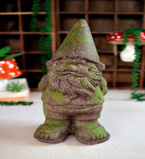 This gnome garden statue is no less adorable for being short and stout. In fact, his rotund physic makes him all the more charming. You'll want this friendly fellow to take up residence wherever your garden grows. He's the perfect companion to other garden statues, or let him man your green space as a lone sentinel. Either way, you're sure to get a smile or a chuckle each time you see him. The gnome is made of concrete and can withstand the outdoor elements. Charming details such as his long, fl Bamboo Lighting, Recycled Home Decor, Garden Gnomes Statue, Gnome Statues, Earth Green, Holly Branch, Rustic Mirrors, Winter Berry, Lawn Ornaments