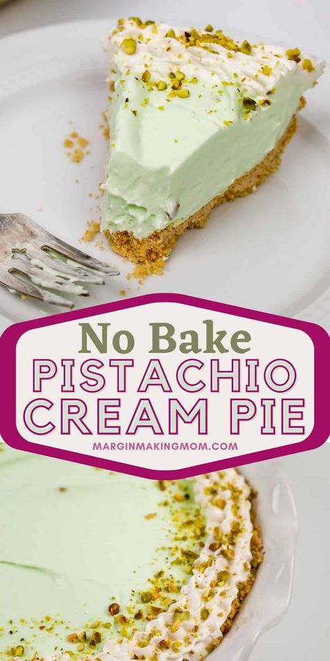 You're going to love this cool and creamy pistachio pie! Made with pistachio pudding mix, Cool Whip, and a few other ingredients, this is the perfect no-bake dessert for your next gathering! Easter Pistachio Dessert, Pistachio Pudding Cream Cheese Dessert, Recipes Using Instant Pistachio Pudding, Pistachio Pudding Cool Whip Dessert, What To Do With Pistachio Pudding, Pistachio Cool Whip Dessert, Easy Pistachio Pie, Easy Pistachio Cheesecake Recipe, Pistachio Fluff Dessert