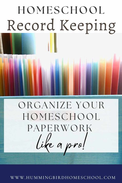 Pin text reading Homeschool record keeping: Organize your homeschool paperwork like a pro - with an image of colorful plastic file folders lined up with spines facing out Homeschool Record Keeping, Abeka Homeschool, Homeschool Binder, Homeschool Portfolio, Printable Forms, Homeschool Middle School, Homeschool Preschool Curriculum, Homeschool Lesson Plans, Homeschool Books