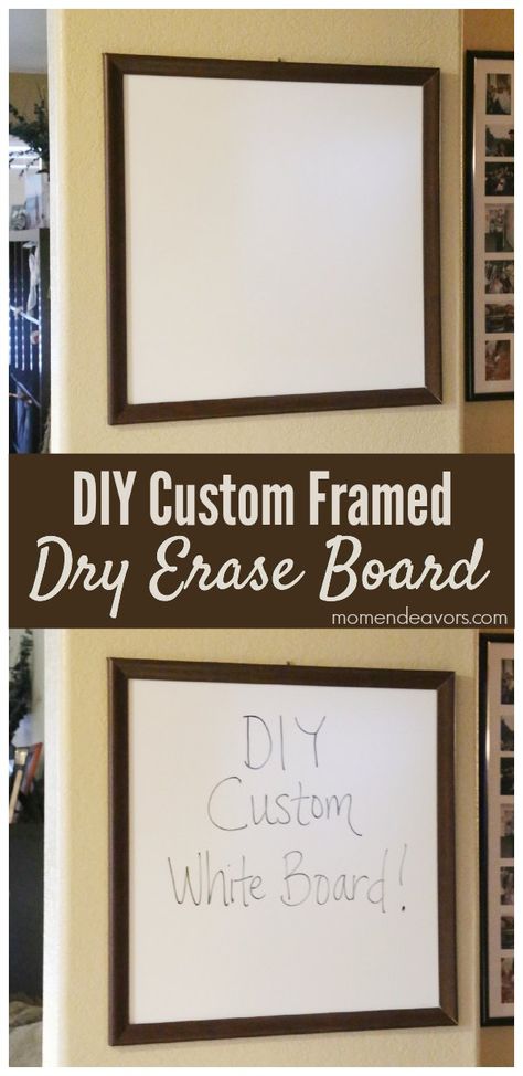 Create a custom framed dry erase board for any space! Diy Whiteboard Frame, Diy Dry Erase Board, Diy Whiteboard, Narrow Living, Concession Stands, Play Corner, Valentines Letter, Apartment Wall Decor, Apartment Entryway