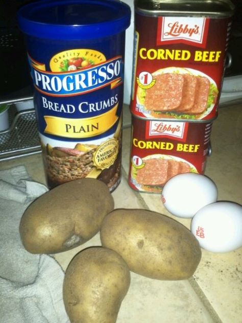 Corned Beef Patties – 3 sisters 3 kitchens Corn Beef Patties, Corned Beef Patties, Canned Meat Recipes, Corn Beef Recipes, Corned Beef Fritters, Canned Corned Beef Recipe, Spam Recipes Dinners, Corn Beef Hash, Corned Beef Recipe