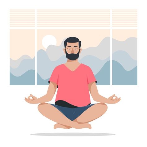 Meditation concept | Free Vector #Freepik #freevector Different Types Of Meditation, Types Of Meditation, Lotus Yoga, Yoga Design, Yoga Positions, Meditation Apps, Pregnancy Yoga, Meditation Benefits, Health App