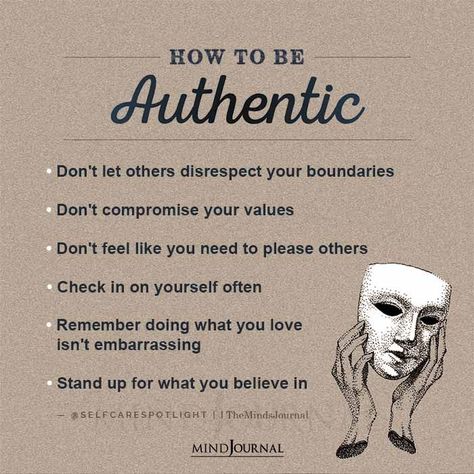 HOW TO BE AUTHENTIC • Don't let others disrespect your boundaries • Don't compromise your values • Don't feel like you need to please others • Check in on yourself often • Remember doing what you love isn't embarrassing • Stand up for what you believe in @selfcarespotlight #mentalhealthquote How To Be Real, How To Deal With Disrespect, How To Be Authentically You, How To Inspire Others, How To Respond To Disrespect, Authentic Self Finding Your, Authenticity Quotes Be Real, How To Be, How To Be Selfish