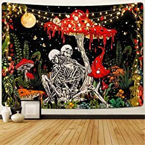 Skull Mushroom, Mushroom Tapestry, Vintage Plants, Skeleton Lovers, Tapestry For Bedroom, Blanket On Wall, Star Tapestry, Tapestry Nature, Moon Tapestry