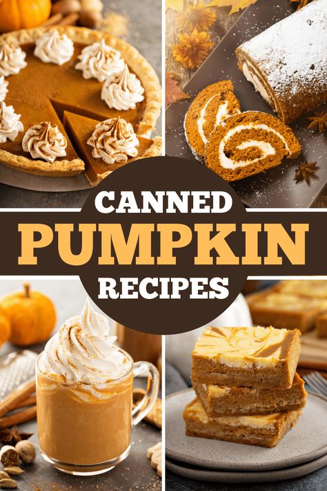 Savor the flavors of fall with these simple canned pumpkin recipes. From cheesecake to chili and, of course, pie, there are so many easy things to make with canned pumpkin. Easy Canned Pumpkin Recipes, Pumpkin Dessert Recipes, Canned Pumpkin Recipes, Pumpkin Cobbler, Starbucks Pumpkin Bread, Can Pumpkin, Pumpkin Puree Recipes, Pumpkin Pie Ice Cream, Dump Cake Pumpkin