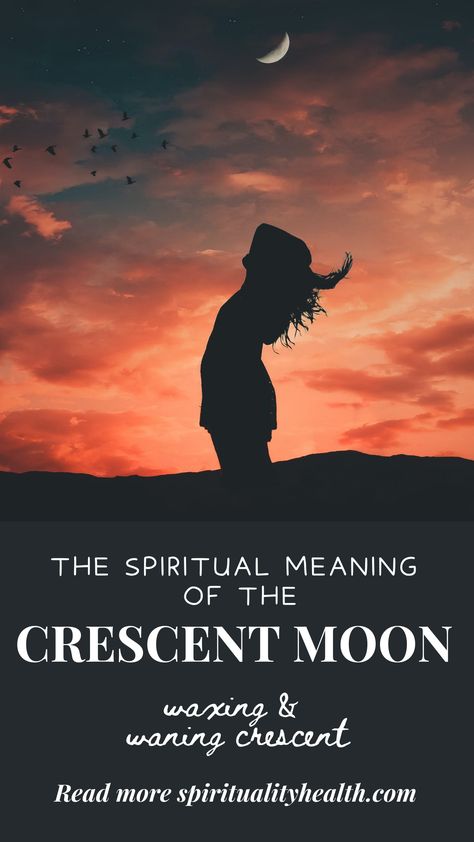 "Spiritual Meaning of the Crescent Moon" The Waning and Waxing Crescent Moon spiritual meaning offers two distinct paths to deepening your moon practice. spiritualityhealth.com/crescent-moon-spiritual-meaning #CrescentMoon #Moon #MoonPhases #MoonRitual #spirituality #spirithealthmag Crescent Moon Meaning Spiritual, Waxing Moon Meaning, Waxing Crescent Moon Ritual, Half Moon Meaning, Moon Symbol Meaning, Waxing Crescent Moon Tattoo, Waning Crescent Moon Tattoo, Tattoo Crescent Moon, Crescent Moon Meaning