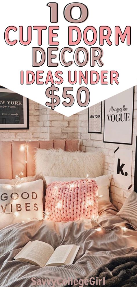 Room Decor Ideas For Students, Female College Dorm Room Ideas, College Dorm Diy Decor, Easy Dorm Room Decor, Room Decor Ideas College Apartment, Cute Easy Dorm Ideas, Cute Dorm Room Decor Ideas, Dorm Room On A Budget, Dorm Room Decor Ideas For Girls College