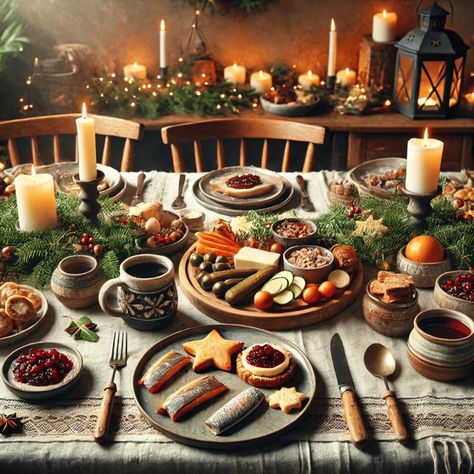 Nordic Christmas Traditions: A Guide to Hygge-Inspired Meals Christmas Hygge Decorating Ideas, Scandinavian Christmas Party, Hygge Christmas Aesthetic, Nordic Meals, Nordic Christmas Table, Hygge Party, Christmas Casserole, Viking Christmas, Christmas Hygge