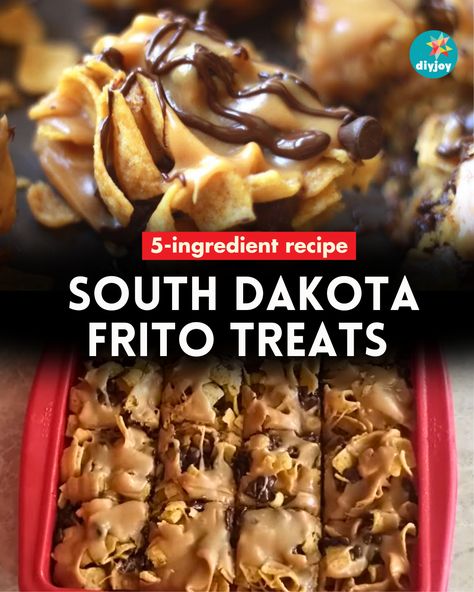 These South Dakota Frito treats have the perfect balance of sweet and salty flavors, making them an addictive snack. Get the recipe here. South Dakota Frito Treats, South Dakota Frito Bars, Fritos Sweet And Salty, Frito Chocolate Peanut Butter, Frito Snack Mix Recipe, Chocolate Fritos, Fruckies Recipe, Fritos Recipes, Frito Bars Recipe