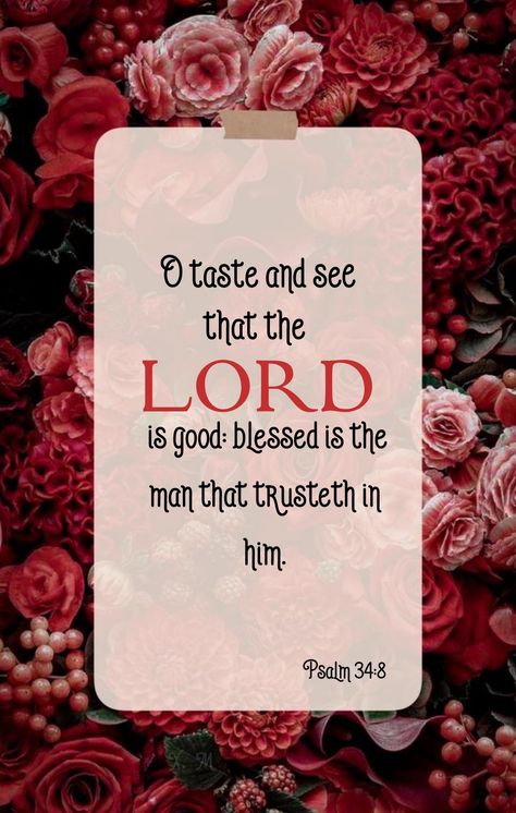 O Taste And See That The Lord Is Good, Taste And See That The Lord Is Good, Scripture Passages, Psalm 34 8, O Taste And See, Jesus Our Savior, Inspiring Scripture, God's Blessings, Vbs 2024