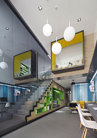 . Commercial Mezzanine Design, Office Mezzanine Design, Mezzanine Office Design, Office Staircase Design, Mezzanine Office, Office Mezzanine, Staircase Office, Loft Office Design, Loft Workspace