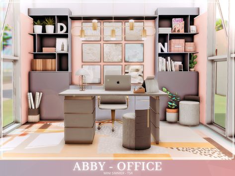 A modern pastel office for your sims Found in TSR Category 'Sims 4 Office Rooms' Office Set Sims 4, Sims 4 Cc Office Set, Sims 4 Computer Desk Cc, Sims4 Cc Furniture Office, The Sims 4 Study Room, Sims 4 Home Office Cc, Sims 4 Cc Maxis Match Furniture Office, Sims 4 Cc Furniture Office Patreon, Office Room Sims 4