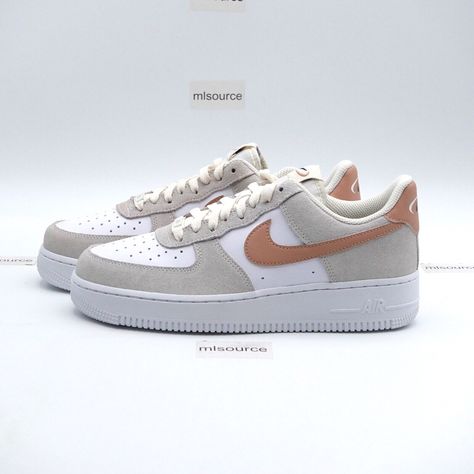 Us Size 9 Women's Nike Air Force 1 '07 Sneakers Fq7779-100 Pale Ivory/Dusted Clay/White/Earth - New Without Box. We Only Sell 100% Genuine Products, Sourced From Major Retailers. Air Force Women, New Nike Air Force, Athletic Shoes Nike, Clay Color, Nike Air Force 1 07, New Nike Air, Nike Air Force 1, New Nike, White Nikes