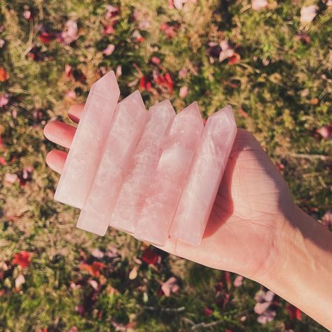 Rose Quartz Towers🌹 • Attract unconditional love & physical healing with these Rose Quartz Towers! They help calm your mind when you’re overthinking & heals any trauma you may be harboring. 💕 • • Only a few towers left! • • #rosequartz #rosequartztower #crystaltower #gemstonetower #crystalwand #crystalpoint #rosequartzcrystal #crystal #pinkstonetower #unconditionallove #love #compassion #lovestone #crystalsforlove #heart #valentinesday #giftforher #homedecoration Calm Your Mind, Pink Rose Quartz, Rose Quartz Pendant, Crystal Tower, Crystal Wand, Shop Icon, Healing Energy, Rose Quartz Crystal, Quartz Points