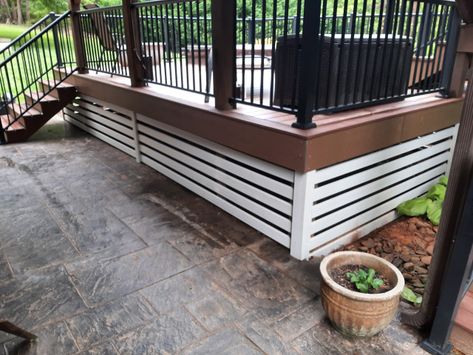 Deck Skirting - Deck - Charlotte - by RENOscapes LLC | Houzz Deck Skirt, Deck Skirting Ideas, Skirting Ideas, Deck Skirting, Fiber Cement Board, Sunroom Addition, Cement Board, Under Decks, Sunroom Designs