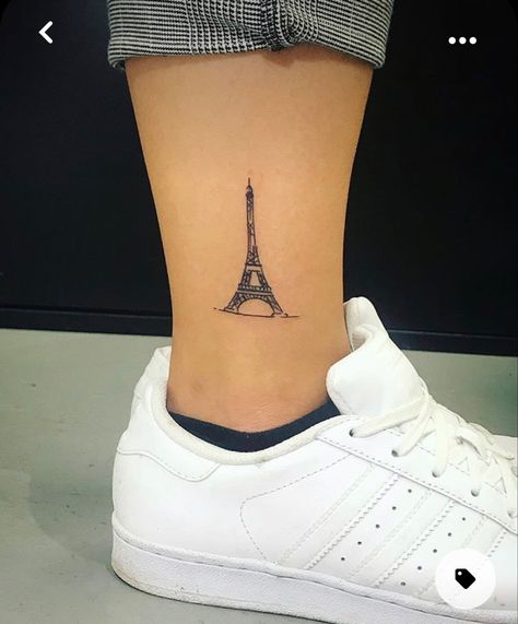 Eiffel Tower Tattoo, Tower Tattoo, Canada Tattoo, Paris Tattoo, Minimal Tattoos, Bunny Tattoos, Bff Tattoos, Line Work Tattoo, Wings Tattoo