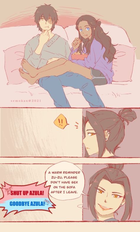 Zutara Modern, Zutara Fanart Spicy, Zutara Comic, Katara And Zuko Comics, Zutara Fanfiction, Two Ferrets, Zutara Fanart, Avatar Ships, Atla Fanart